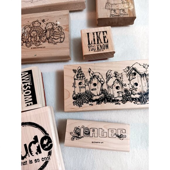 Large lot rubber stamps scrapbooks crafts cards 42 various READ - Picture 12 of 12